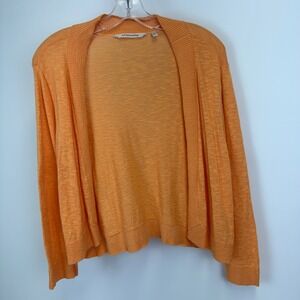 Soft Surroundings Open Front Lightweight Knit Cardigan Sweater Orange Size L